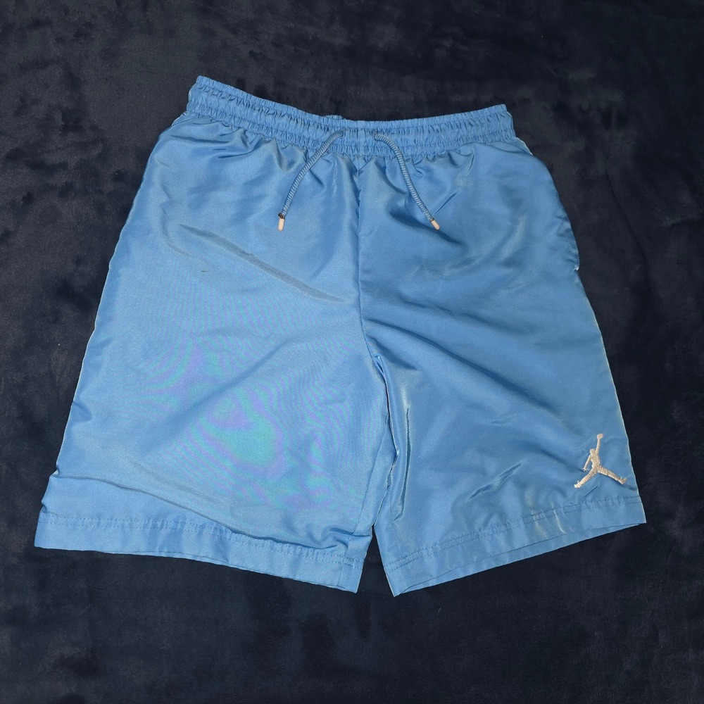 Jordan Boys University Blue Basketball Shorts Jumpman‎ Logo Size Large 12-13 YRS